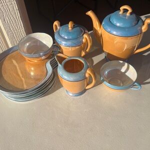 Vintage Peach Lusterware 1930 Ceramic Tea Set
